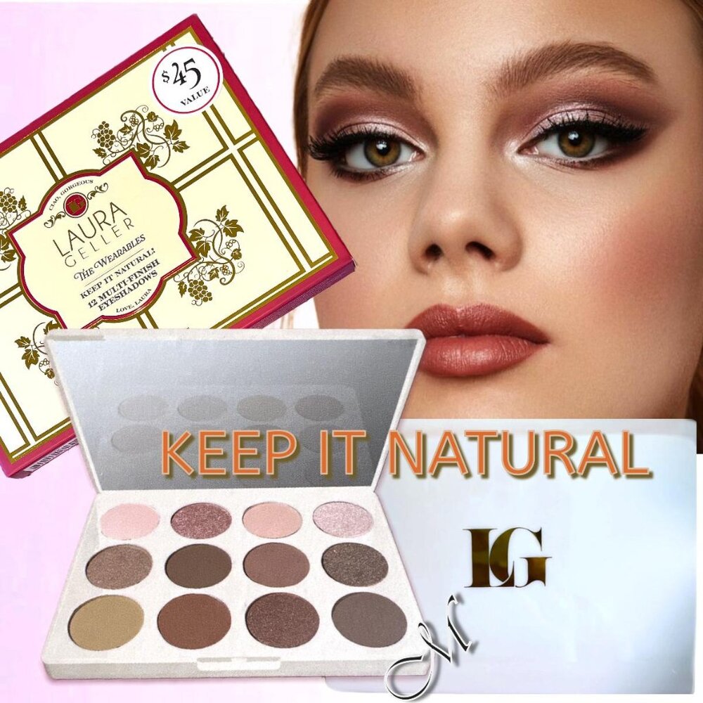 Laura Geller The Wearables* KEEP IT NATURAL! -12 Multi-Finish Eyeshadows NIB $45